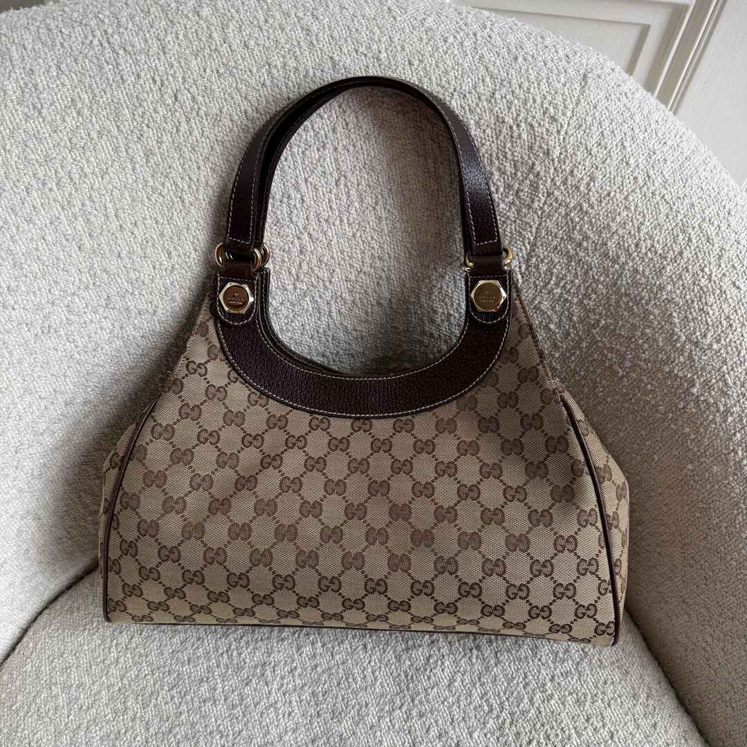 Gucci GG Monogram Canvas Brown Tote Bag