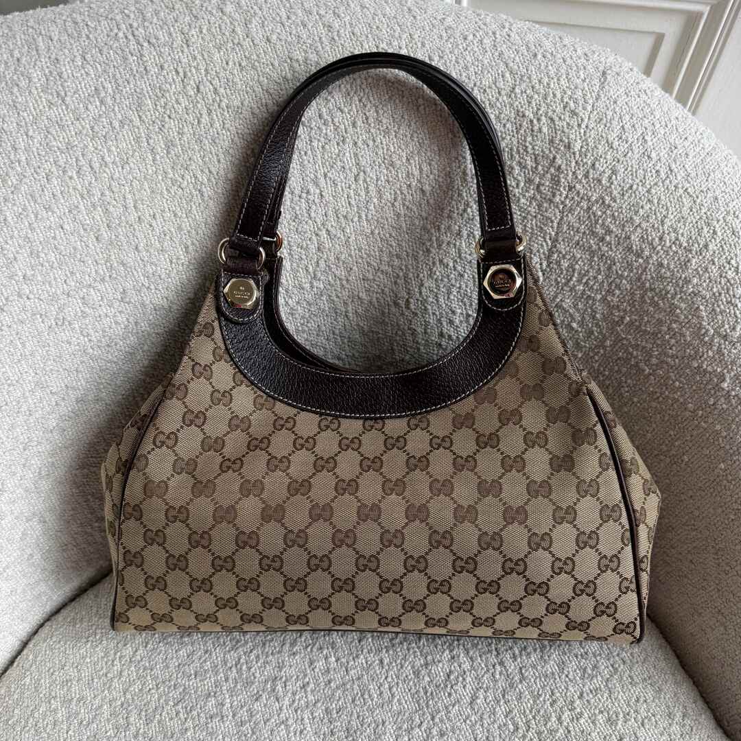 Gucci GG Monogram Canvas Brown Tote Bag