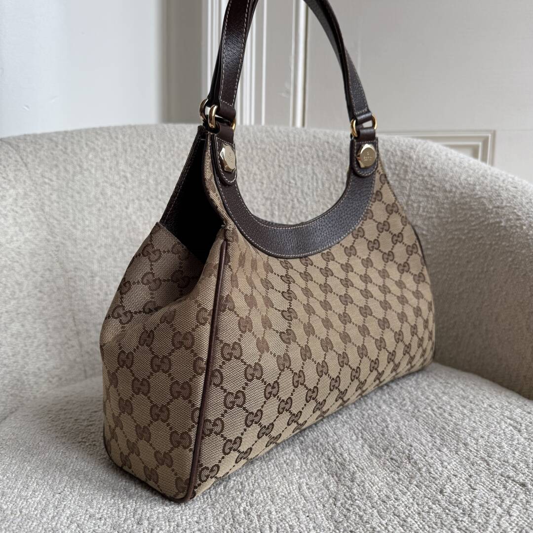 Gucci GG Monogram Canvas Brown Tote Bag