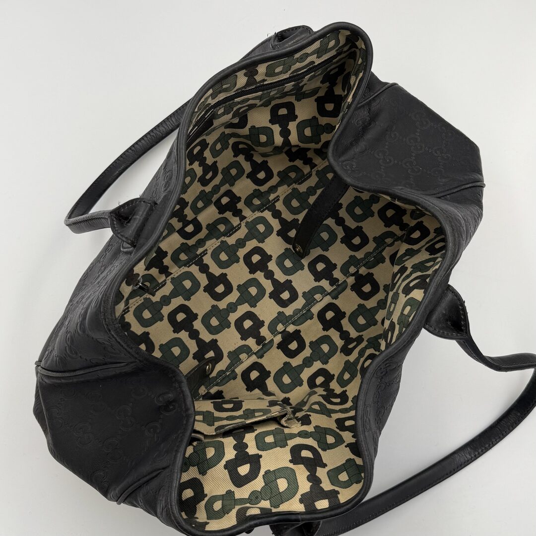 Gucci Guccissima Twins Leather Black Tote Bag