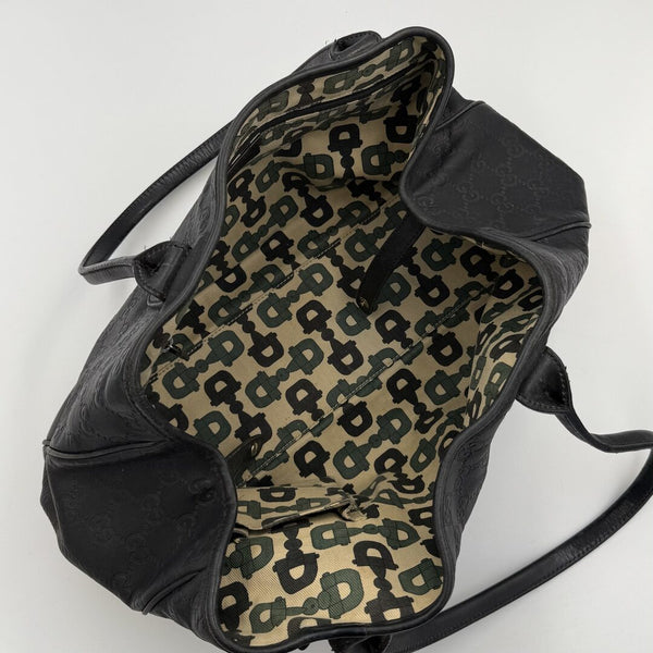 Gucci Guccissima Twins Leather Black Tote Bag