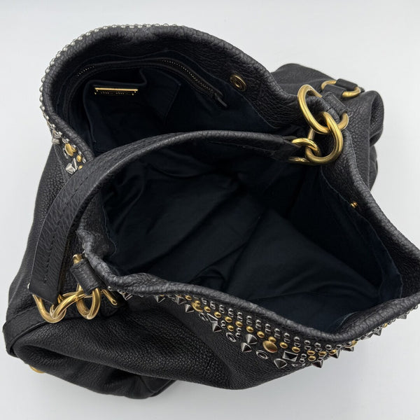 Miu Miu Studded Leather Black Shoulder Bag