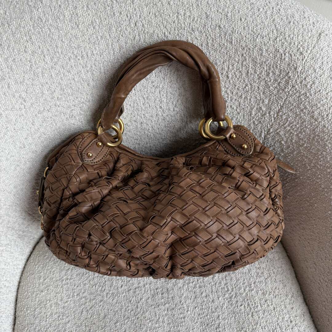 Miu Miu Quilted Leather Brown Shoulder Bag