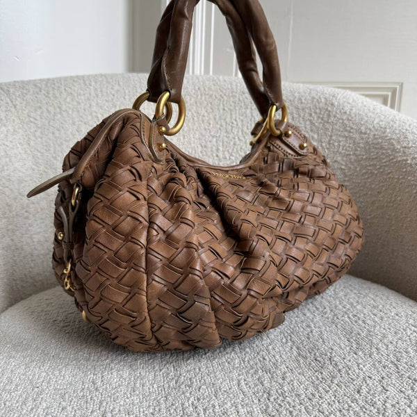 Miu Miu Quilted Leather Brown Shoulder Bag