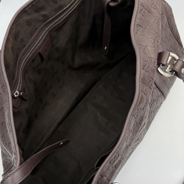 Gucci Guccissima Twins Leather Brown Tote Bag