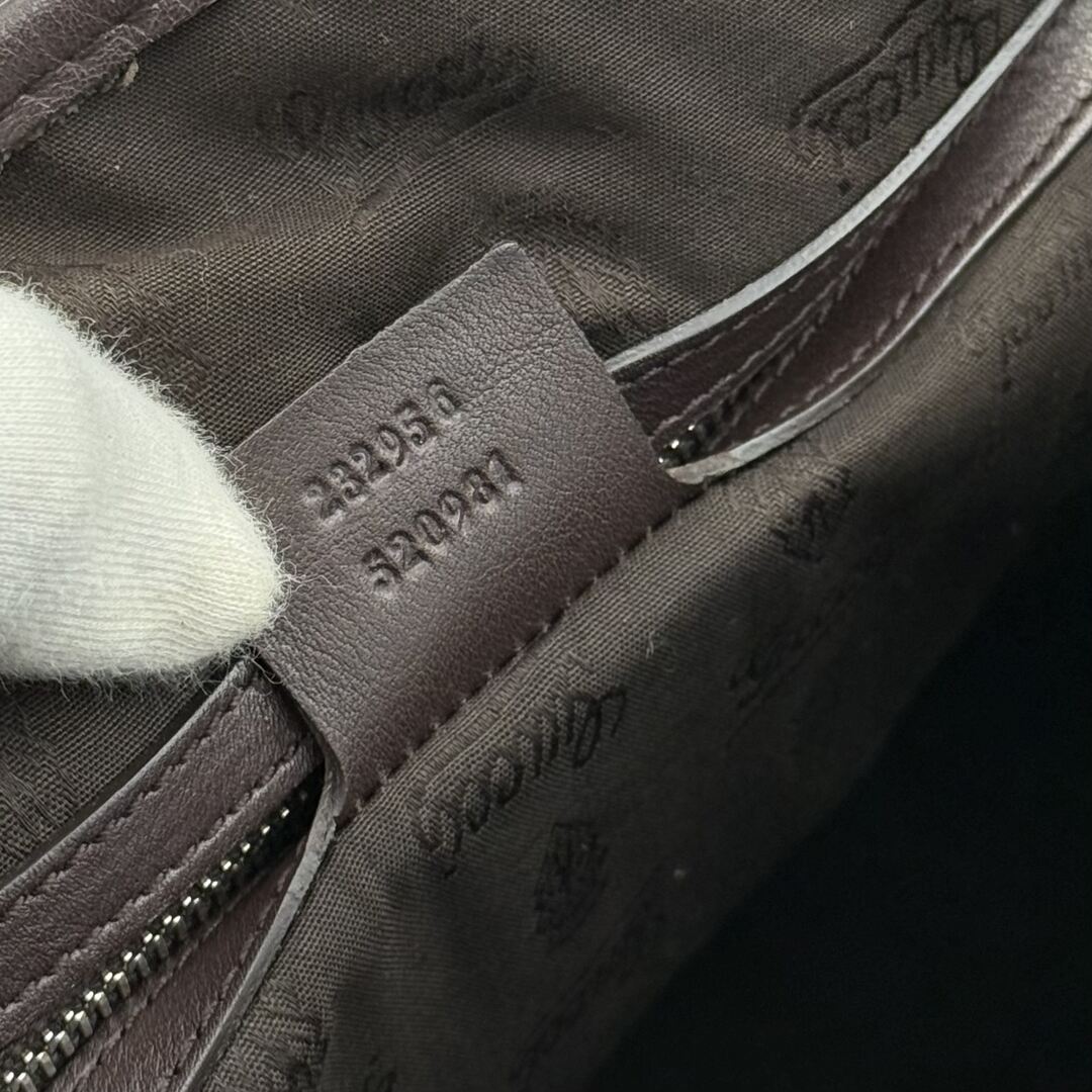 Gucci Guccissima Twins Leather Brown Tote Bag