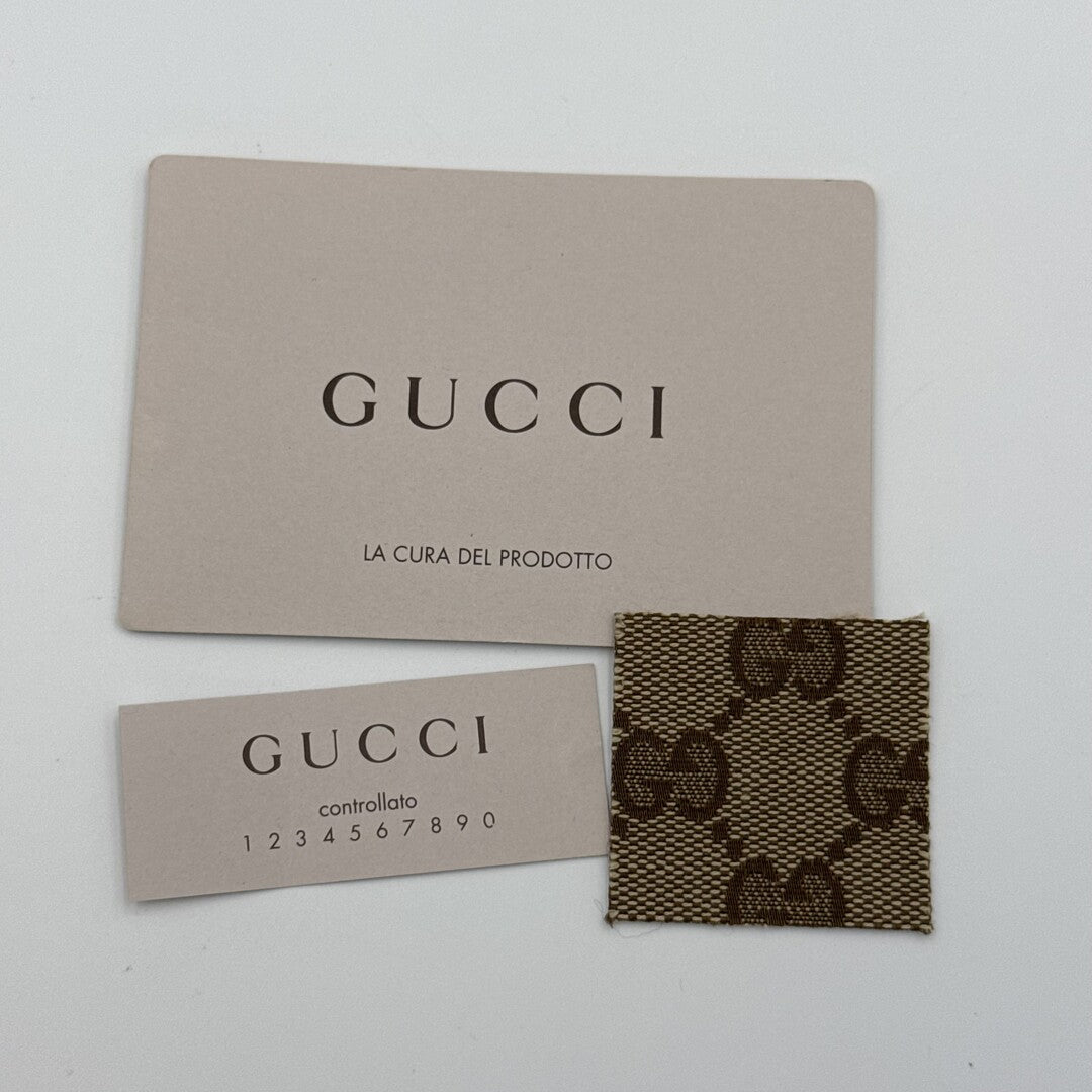 Gucci GG Canvas Twins Black Leather Tote Bag