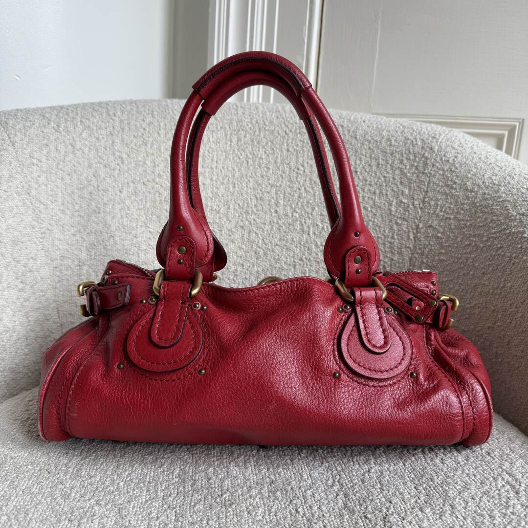 Chloe Paddington Leather Red Shoulder Bag