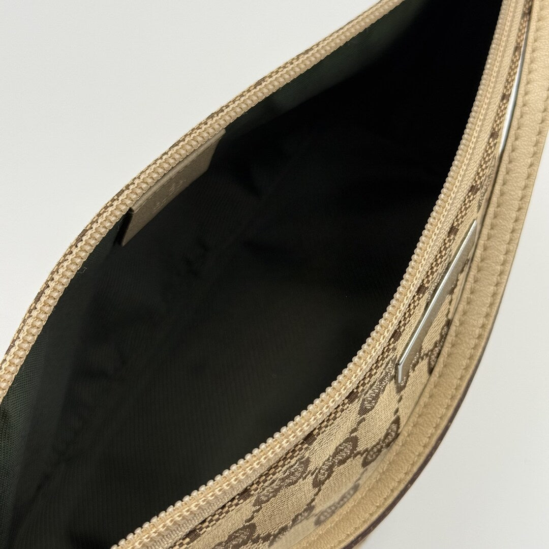 Gucci GG Monogram Cream Boat Pochette Handbag
