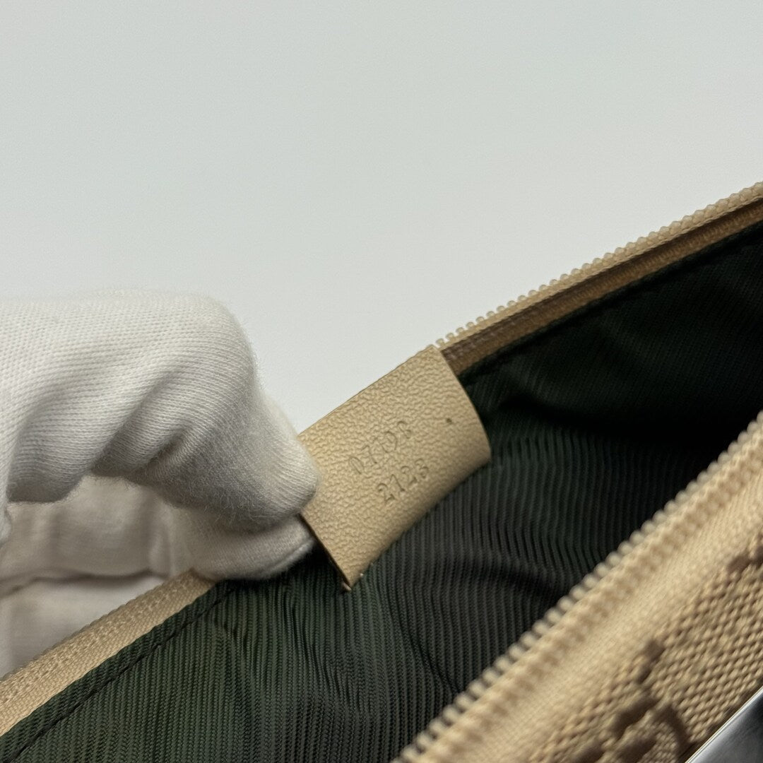 Gucci GG Monogram Cream Boat Pochette Handbag