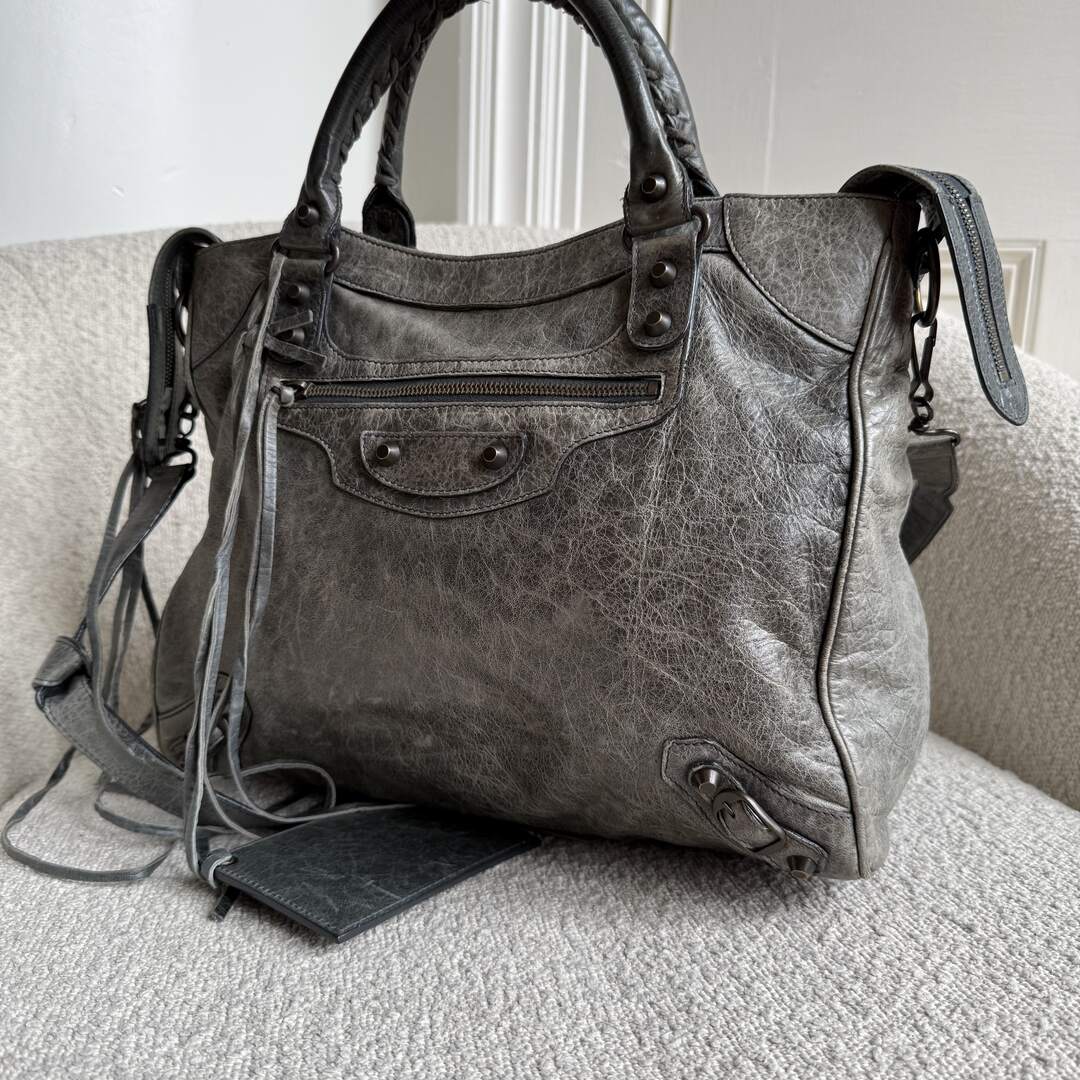 2003 Balenciaga Motorcycle Velo Leather Green Bag