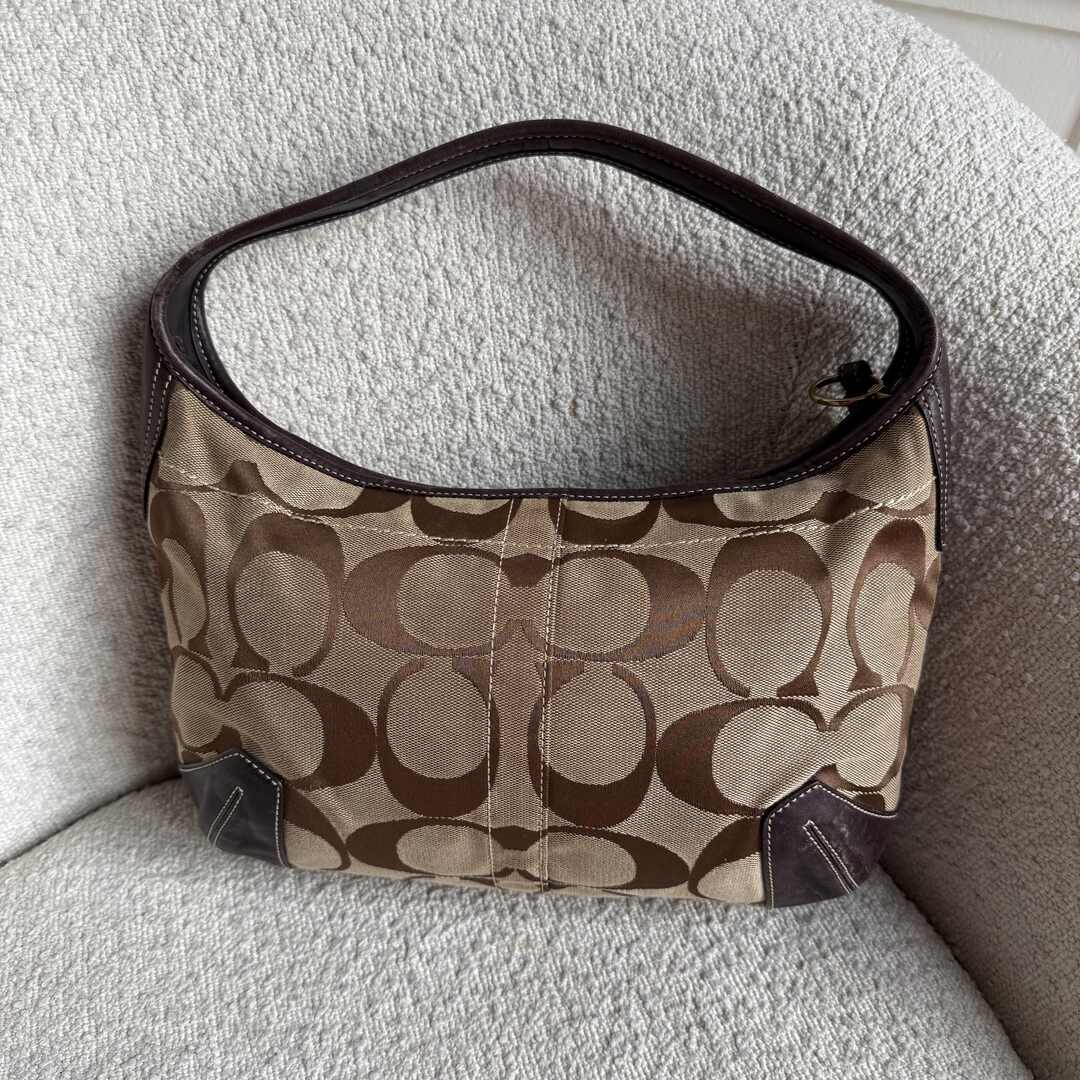 Coach Signature Hobo Brown Shoulder Bag