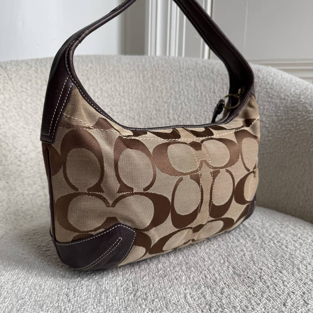 Coach Signature Hobo Brown Shoulder Bag