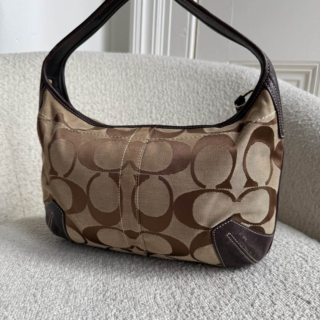 Coach Signature Hobo Brown Shoulder Bag