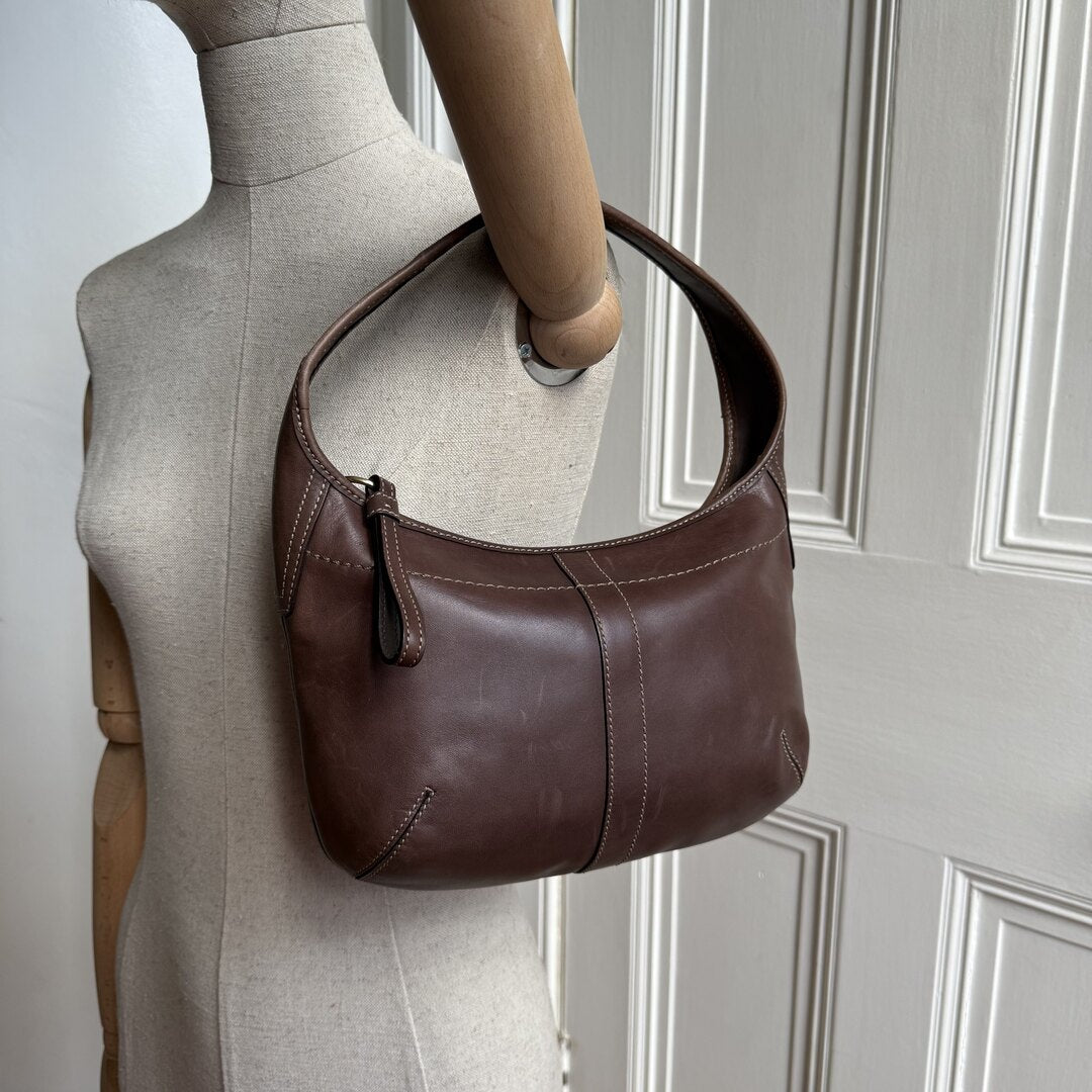 Coach Mini Hobo Leather Brown Shoulder Bag
