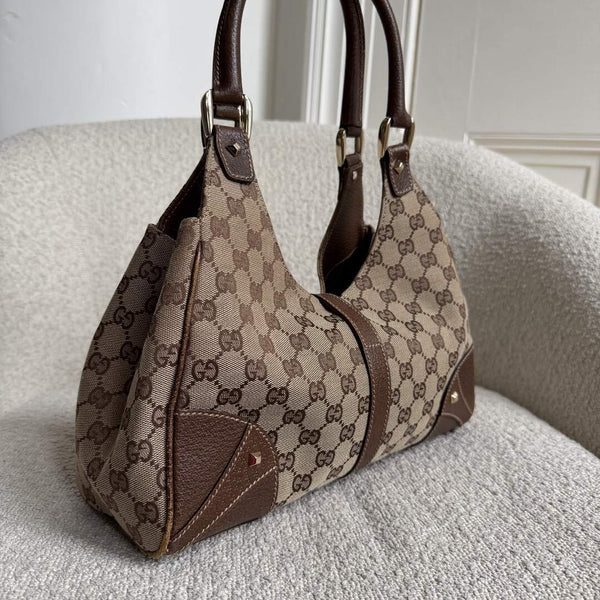 Gucci GG Canvas Jackie Brown Hobo Shoulder Bag