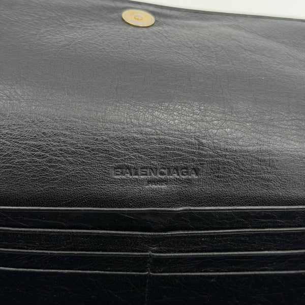 Balenciaga Giant 21 Continental Leather Black Zip Wallet