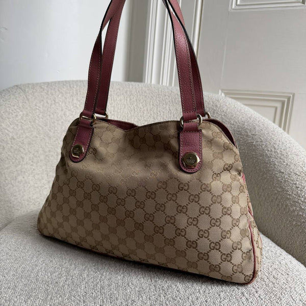 Gucci GG Canvas Charmy Pink Shoulder Bag