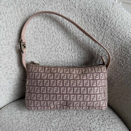 Fendi Zucchino Light Pink Shoulder Bag