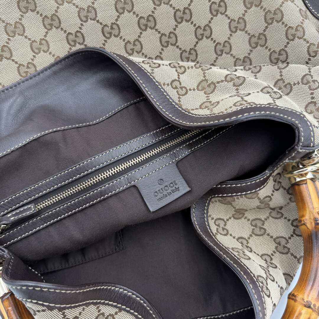 Gucci GG Canvas Peggy Brown Shoulder Bag