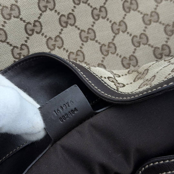 Gucci GG Canvas Peggy Brown Shoulder Bag