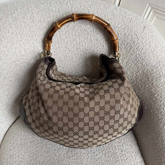 Gucci GG Canvas Peggy Brown Shoulder Bag