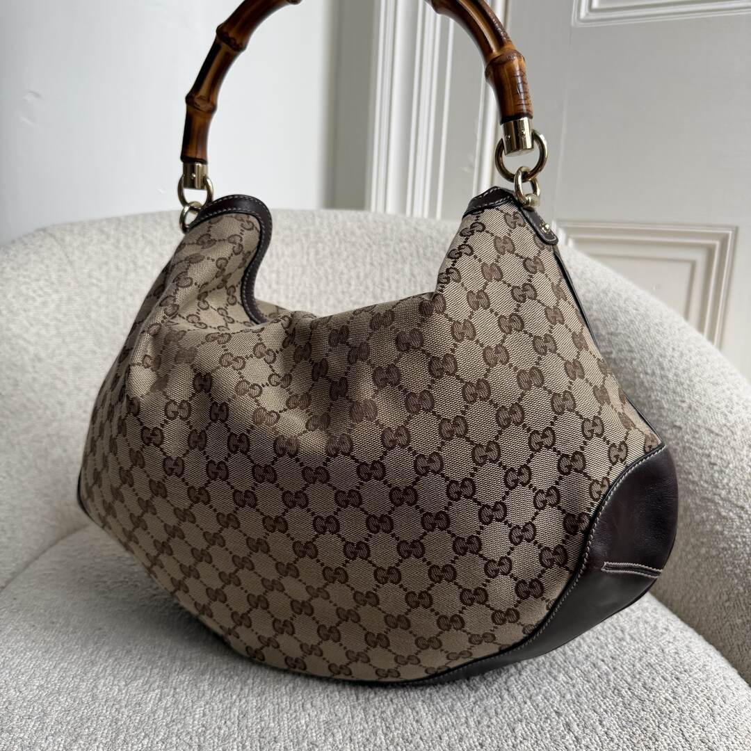 Gucci GG Canvas Peggy Brown Shoulder Bag