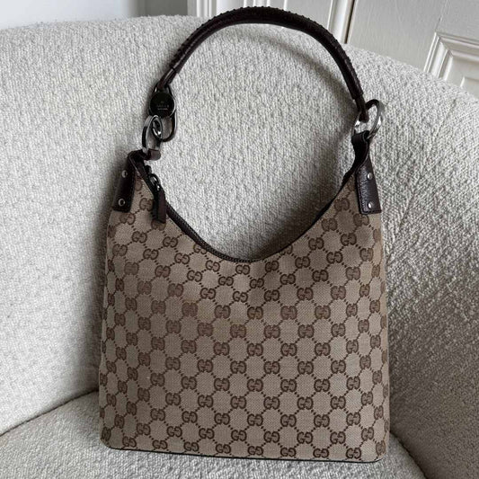Gucci GG Canvas Brown Shoulder Bag