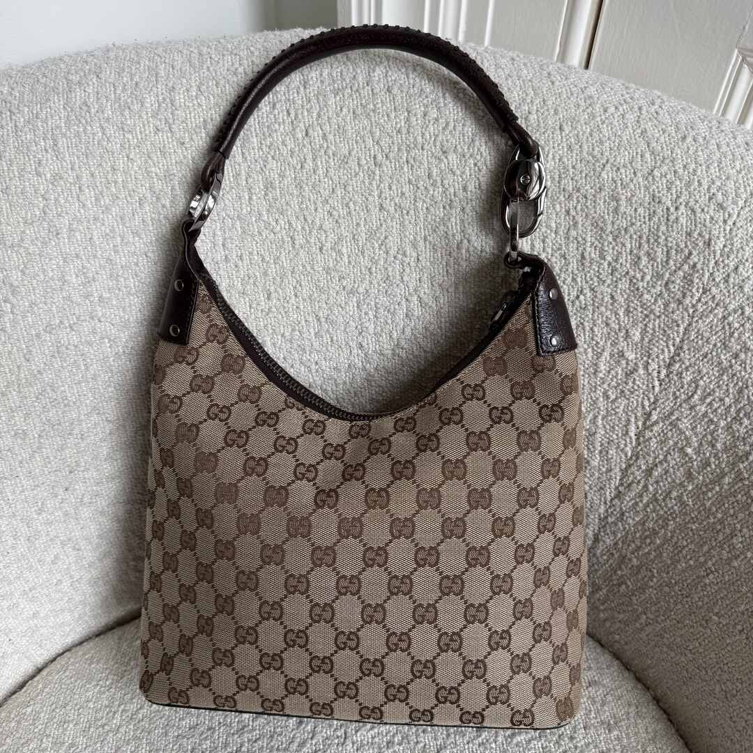 Gucci GG Canvas Brown Shoulder Bag