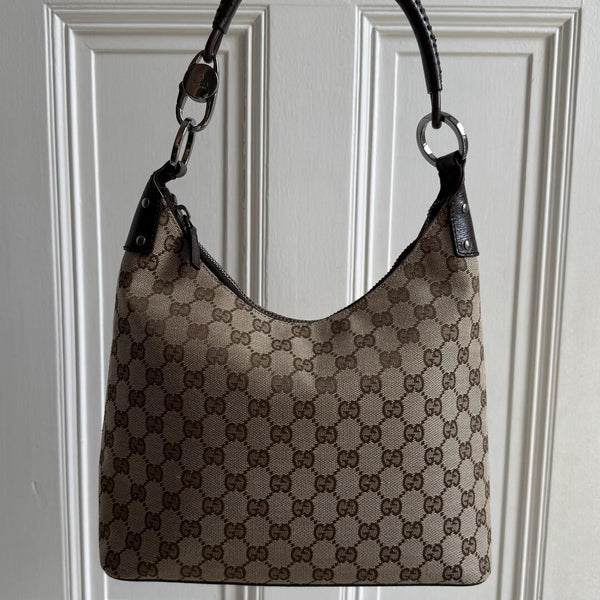 Gucci GG Canvas Brown Shoulder Bag