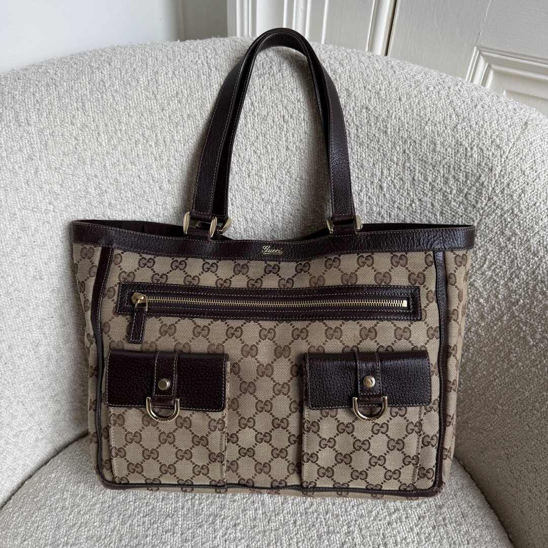 Gucci GG Canvas Abbey D-Ring Pocket Tote Bag