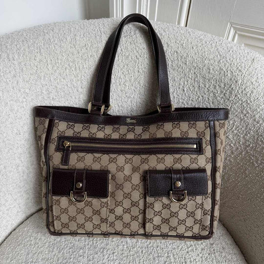 Gucci GG Canvas Abbey D-Ring Pocket Tote Bag