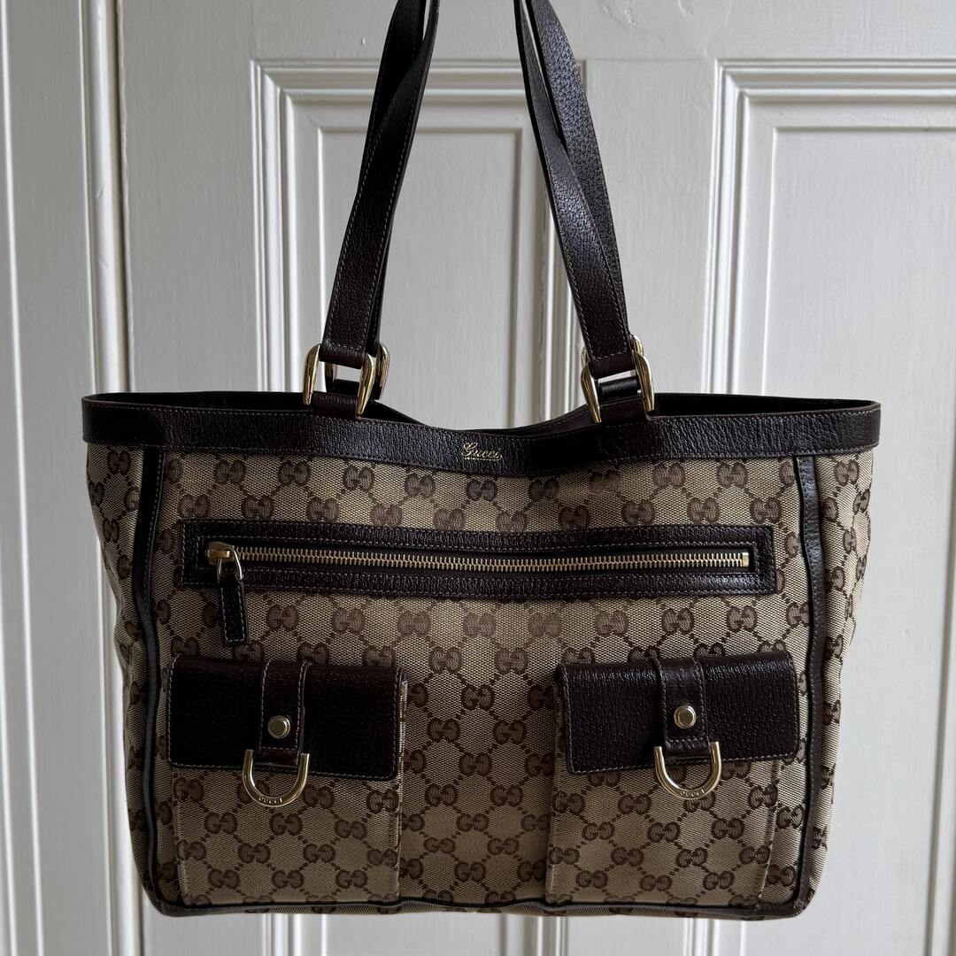 Gucci GG Canvas Abbey D-Ring Pocket Tote Bag