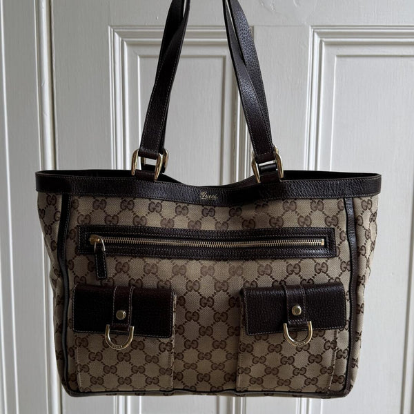 Gucci GG Canvas Abbey D-Ring Pocket Tote Bag