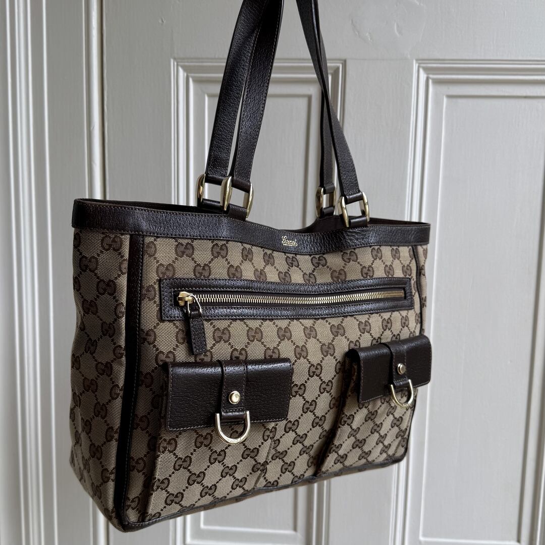 Gucci GG Canvas Abbey D-Ring Pocket Tote Bag
