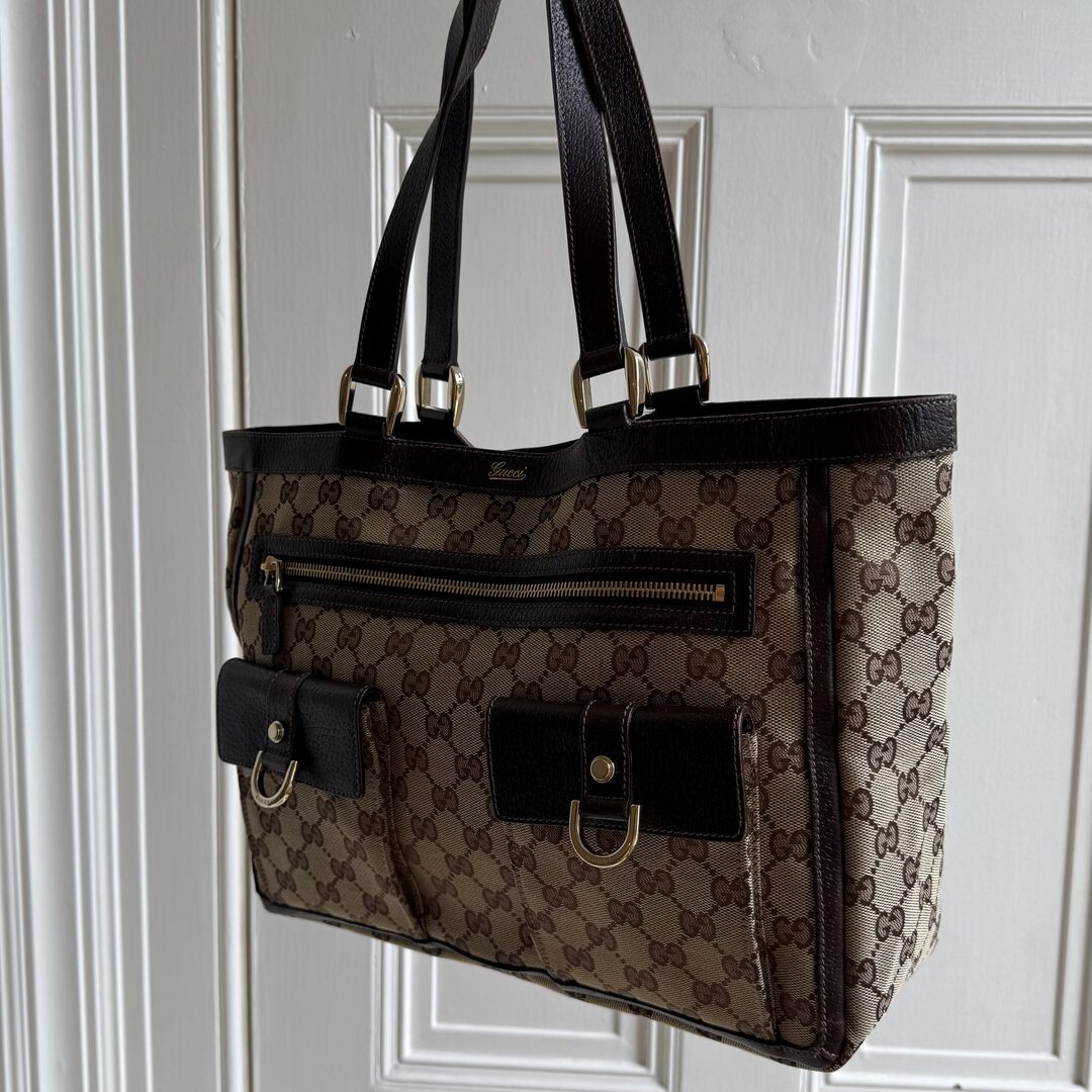 Gucci GG Canvas Abbey D-Ring Pocket Tote Bag
