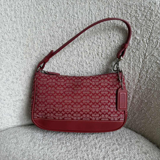 Rare Coach Mini Signature Demi Red Shoulder Bag