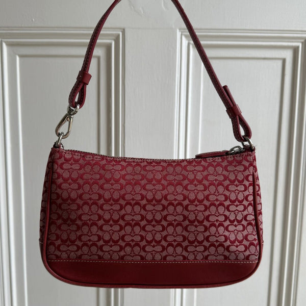 Rare Coach Mini Signature Demi Red Shoulder Bag