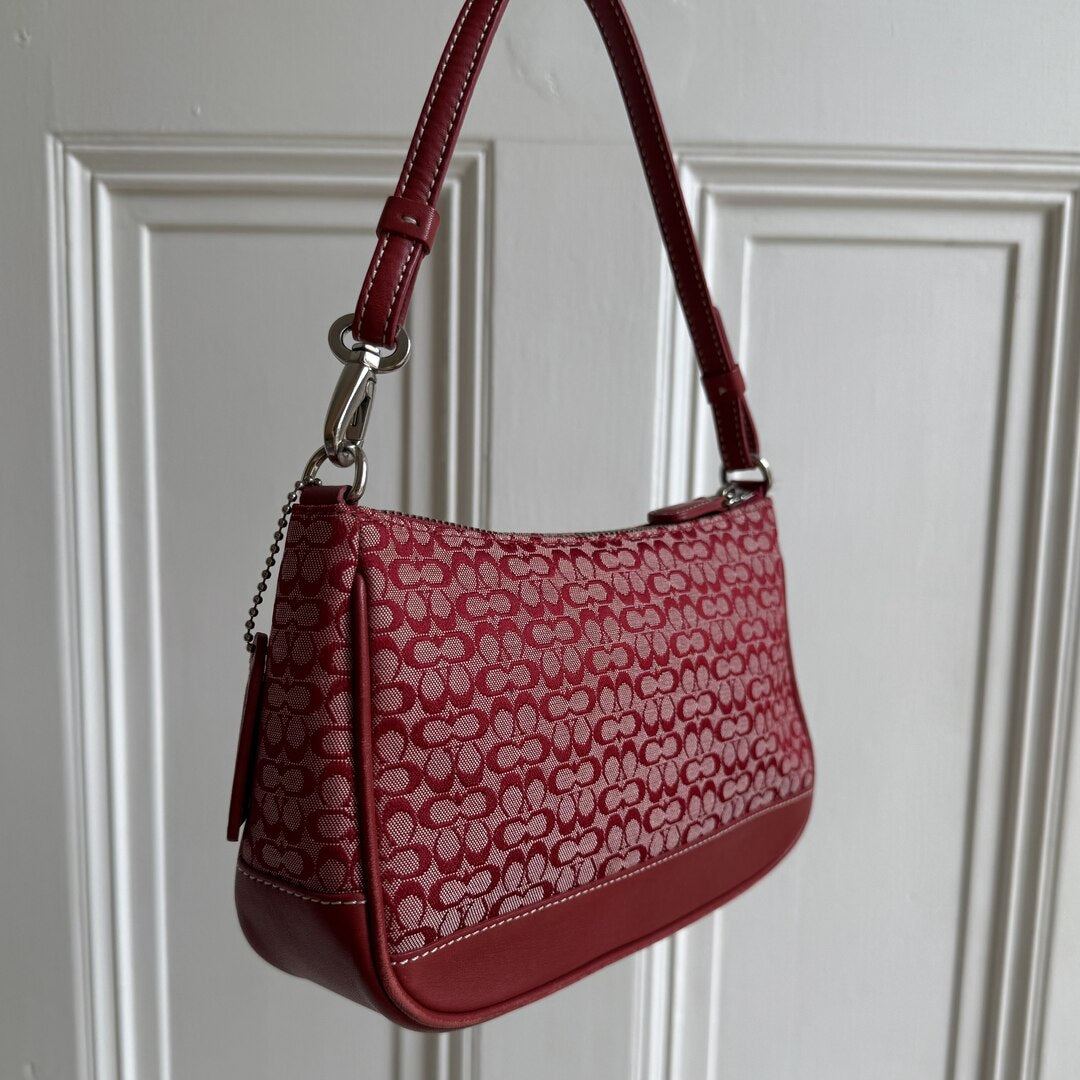 Rare Coach Mini Signature Demi Red Shoulder Bag