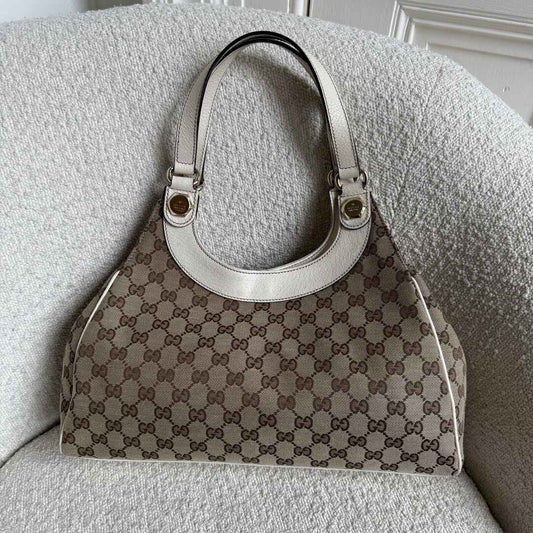 Gucci GG Monogram White Tote Bag