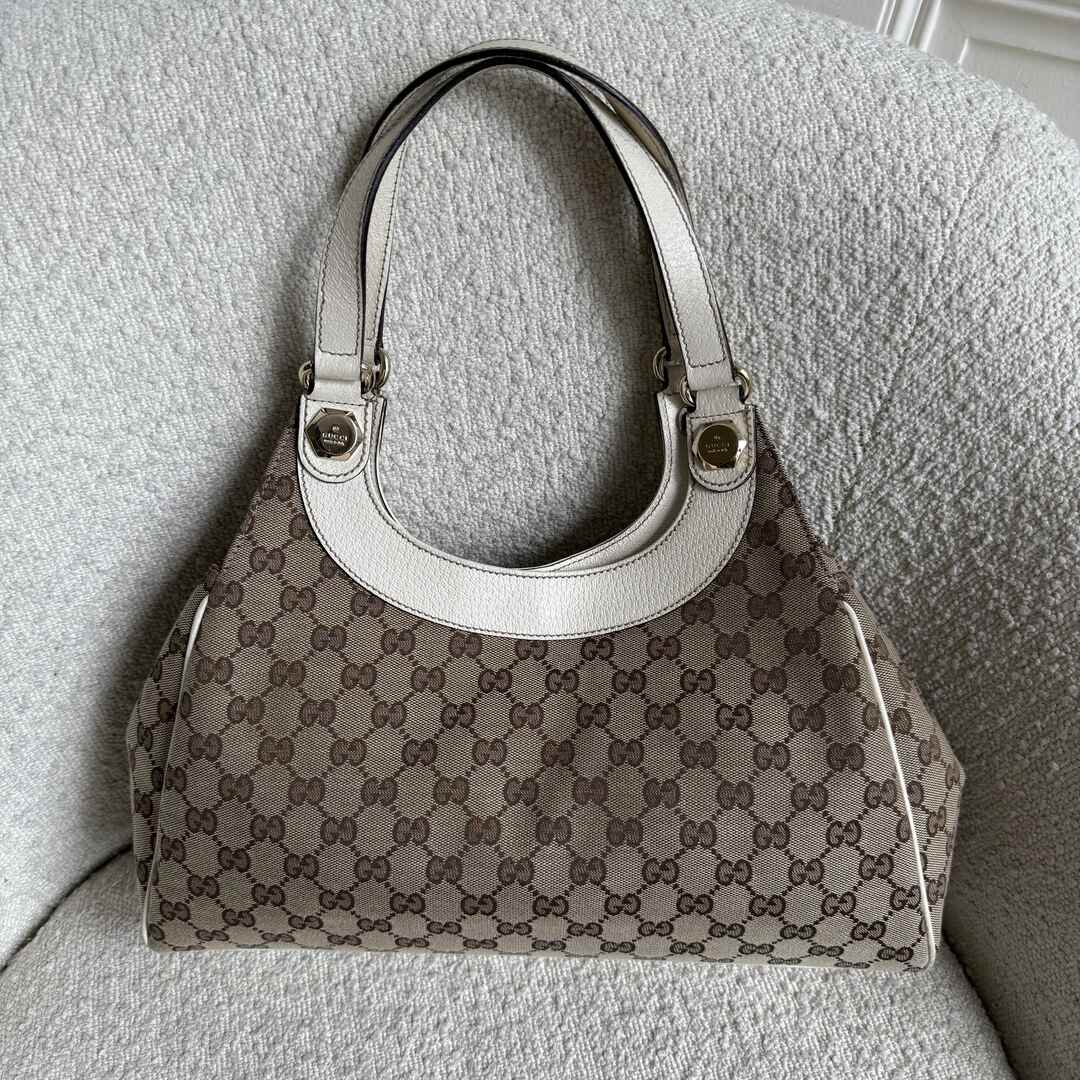 Gucci GG Monogram White Tote Bag