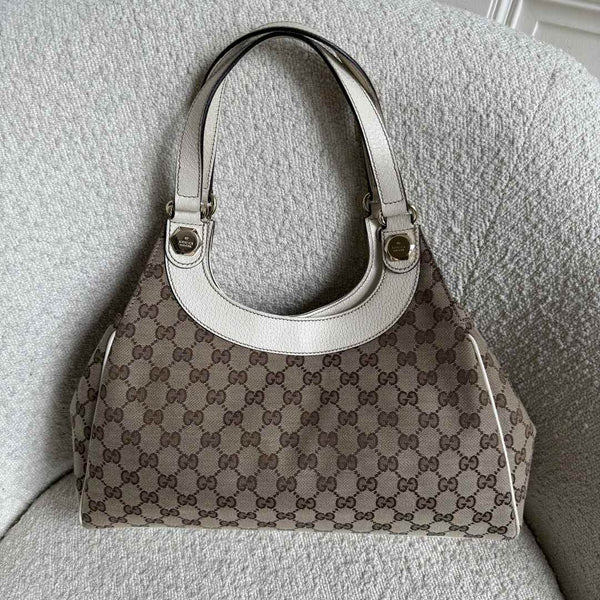 Gucci GG Monogram White Tote Bag