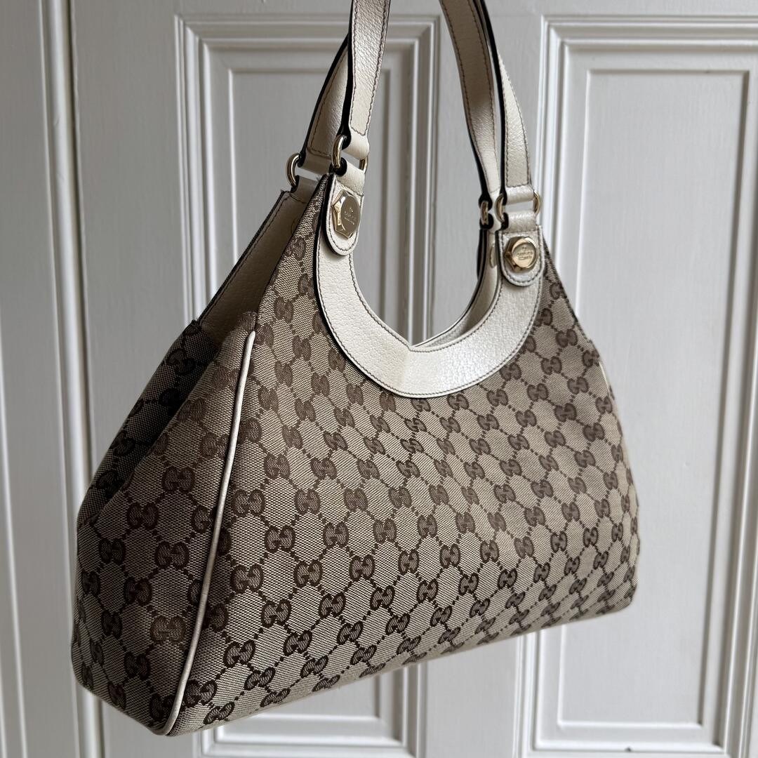 Gucci GG Monogram White Tote Bag