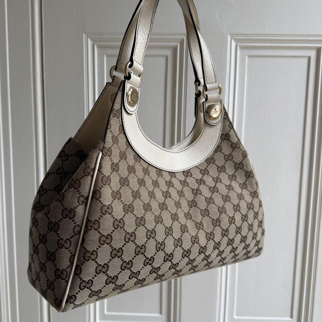 Gucci GG Monogram White Tote Bag