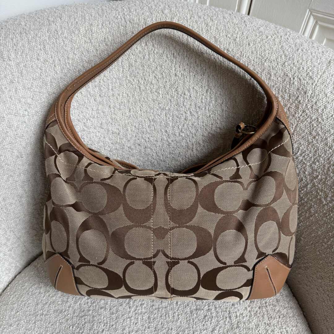 Coach Signature Hobo Brown XL Shoulder Bag