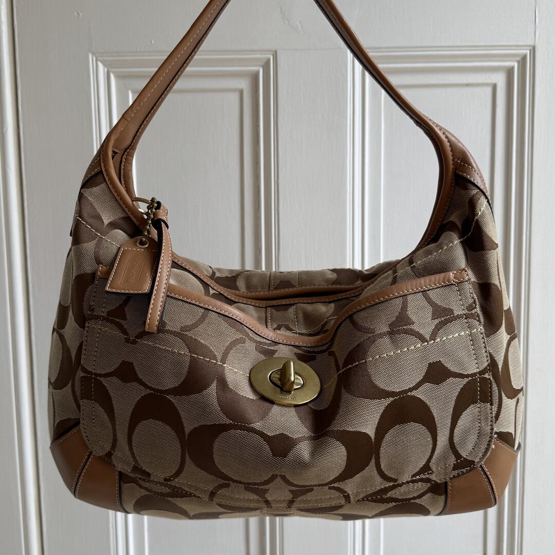 Coach Signature Hobo Brown XL Shoulder Bag