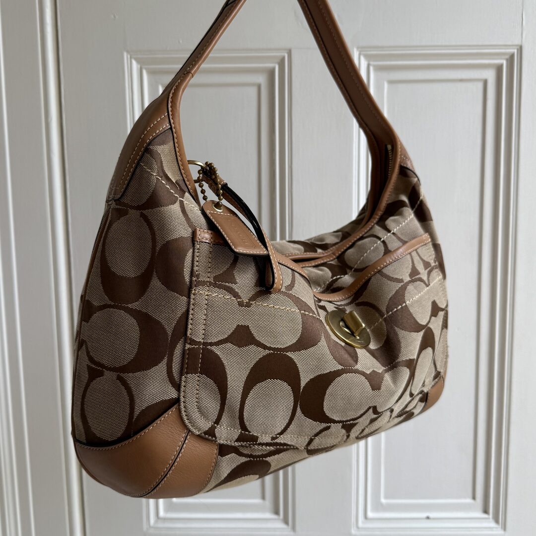 Coach Signature Hobo Brown XL Shoulder Bag