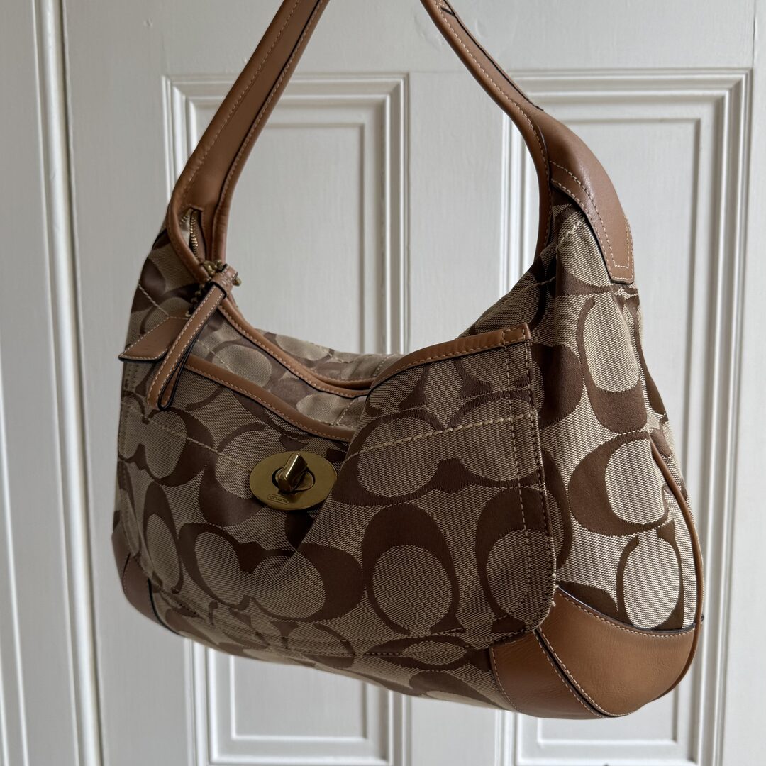 Coach Signature Hobo Brown XL Shoulder Bag