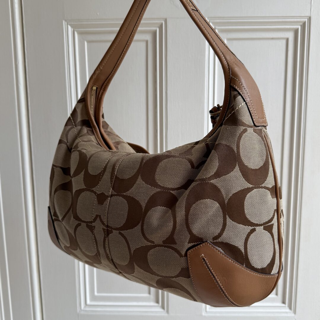 Coach Signature Hobo Brown XL Shoulder Bag