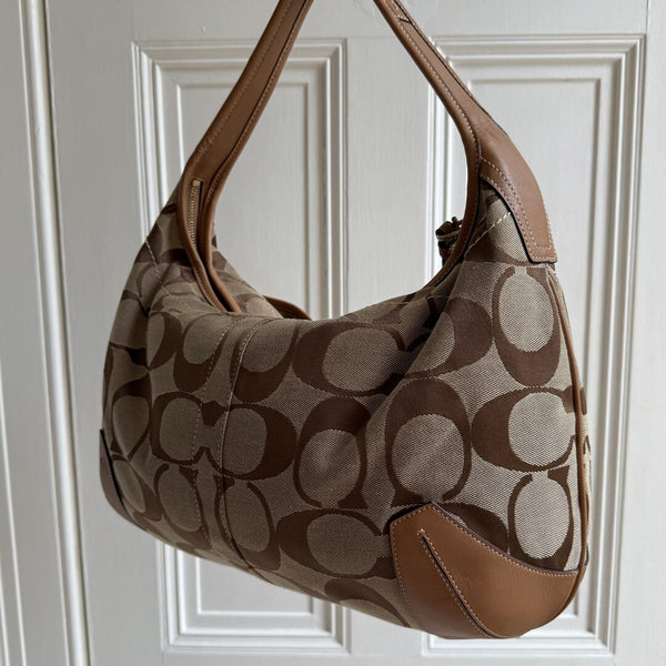 Coach Signature Hobo Brown XL Shoulder Bag